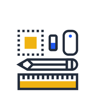 Creative design icon (pencil, ruler, eraser)